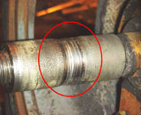 Wear or reduction of the pump shaft Wear or reduction of the pump shaft