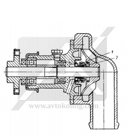 Figure 4. Mechanical seal with replaceable countercrack, installed in the coolant pump